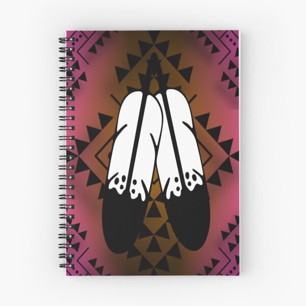 Item preview, Pink / Brown  Gradient / Black Double Feather Native Print designed and sold by JMWCD.