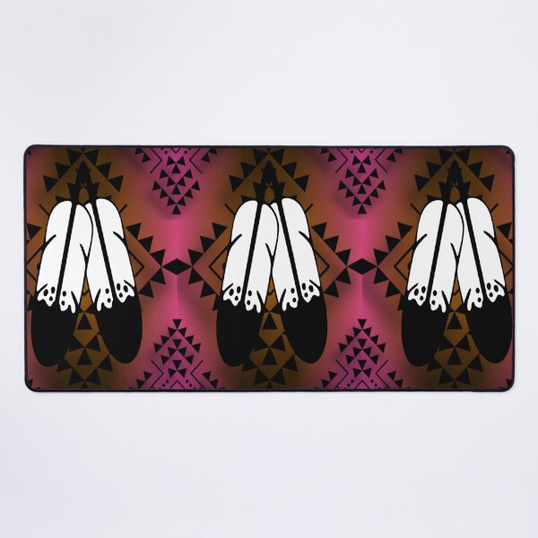 Item preview, Pink / Brown Gradient / Black Double Feather Native Print designed and sold by JMWCD.