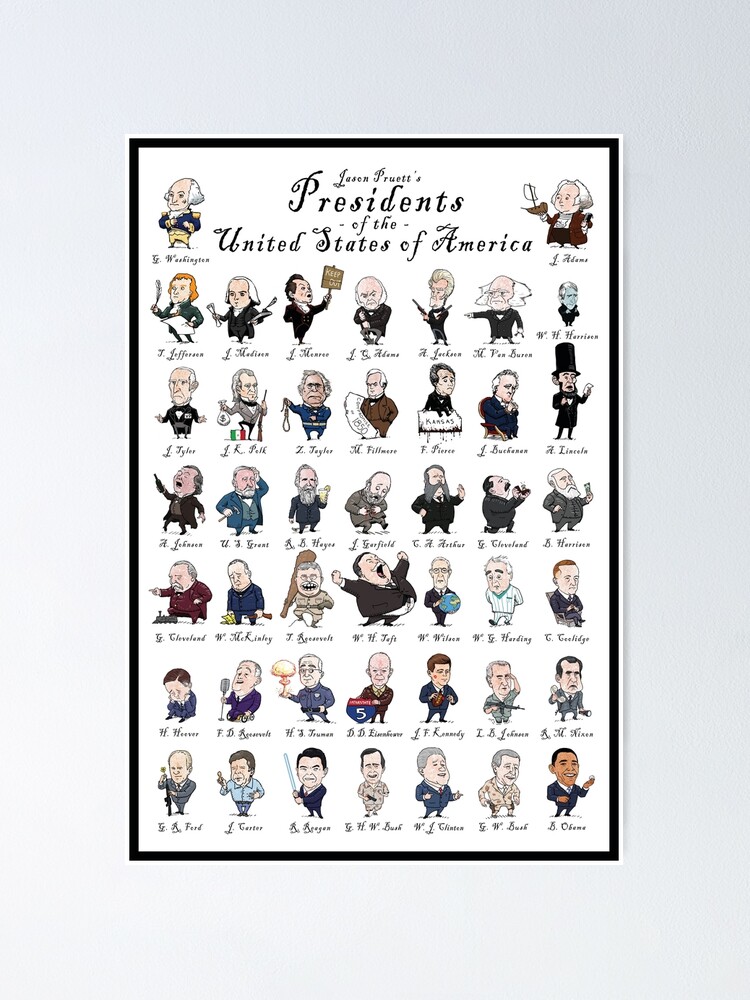 Alternate view of Presidents of the USA (with border) Poster