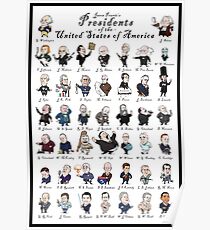 Póster Presidentes de los EE. UU. (Con borde)