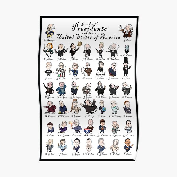 Presidents of the USA (with border) Poster