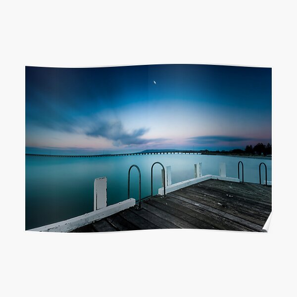 Pink twilight over Rye Pier Poster