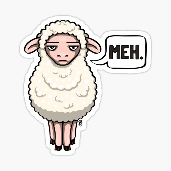 The sheep goes "MEH." Sticker
