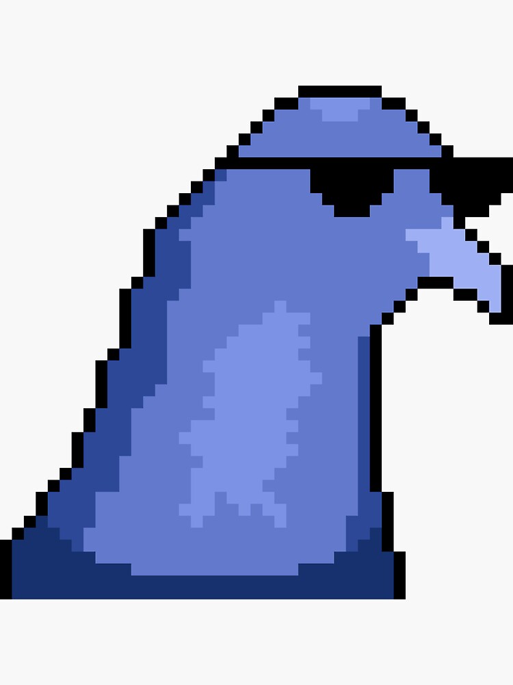 “Pigeon with Sunglasses, NFT Style Pixel Art” Sticker for Sale by