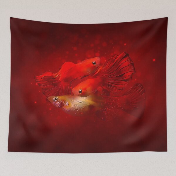 Item preview, Trío de guppys rojos designed and sold by GFishy.