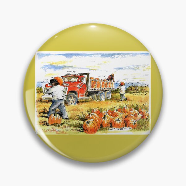 Item preview, Harvesting Pumpkins In The Fall - Watercolor And Ink By Don Sylvester designed and sold by DonSylvester.