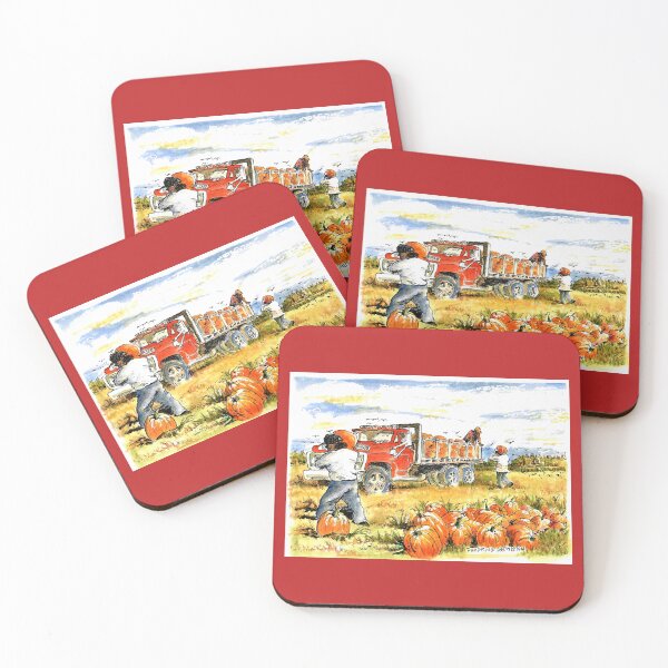Item preview, Harvesting Pumpkins In The Fall - Watercolor And Ink By Don Sylvester designed and sold by DonSylvester.