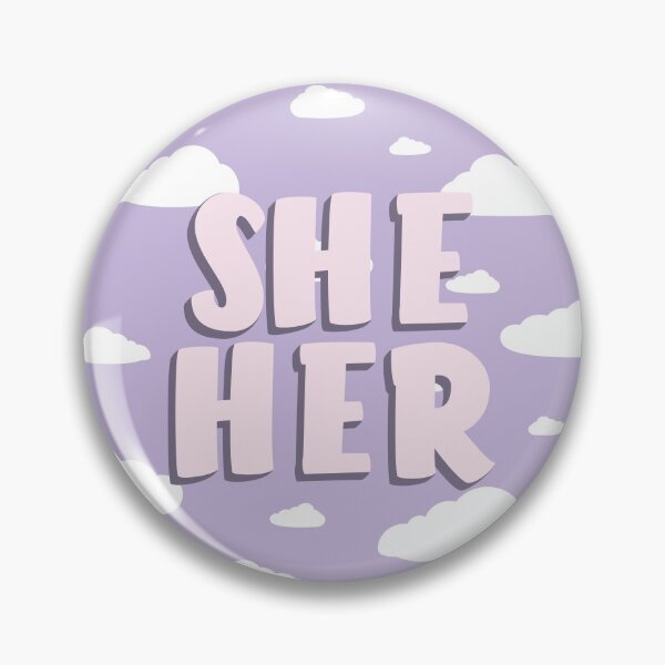 Item preview, Lilac Clouds She/Her Pronouns  designed and sold by MoonMint.