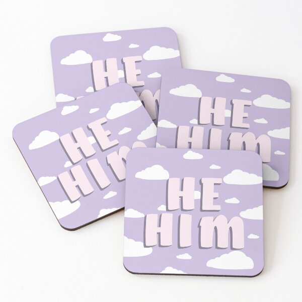 Item preview, Lilac Clouds He/Him Pronouns  designed and sold by MoonMint.