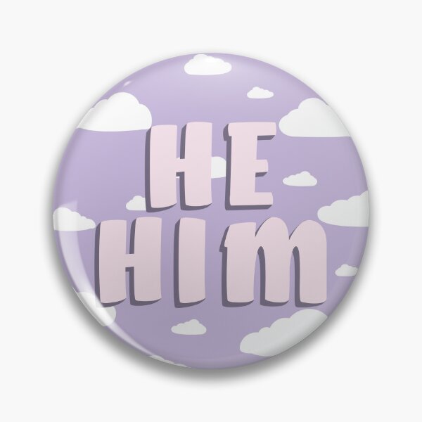 Item preview, Lilac Clouds He/Him Pronouns  designed and sold by MoonMint.