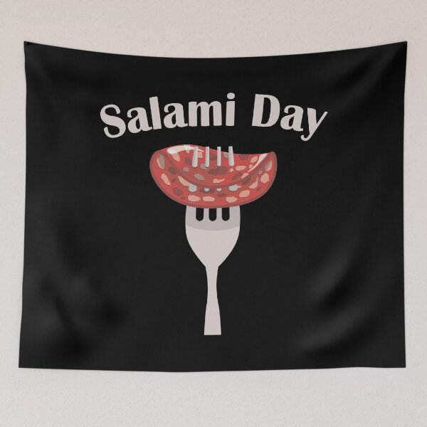 Item preview, A piece of Salami on a fork designed and sold by Art-of-Rory.