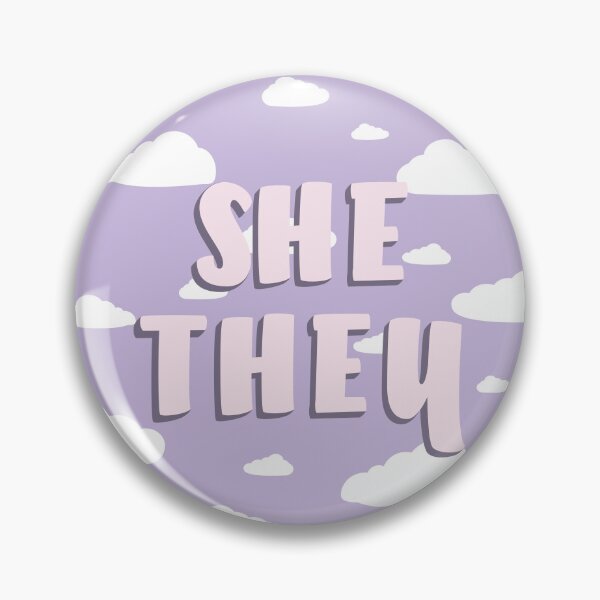 Item preview, Lilac Clouds She/They Pronouns  designed and sold by MoonMint.