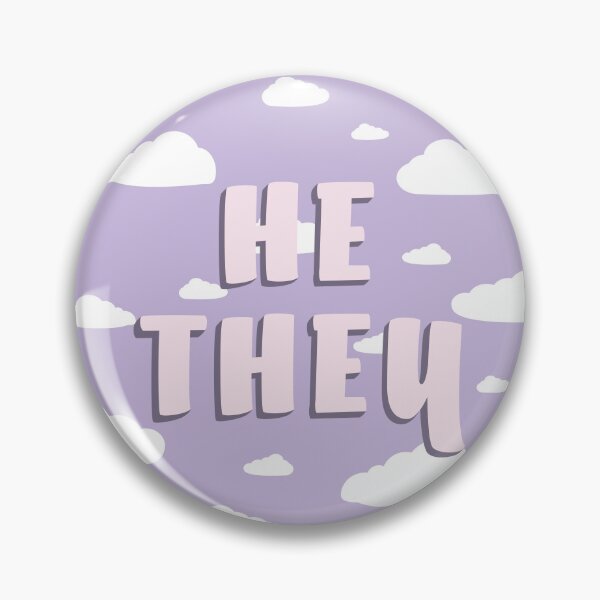 Item preview, Lilac Clouds He/They Pronouns  designed and sold by MoonMint.