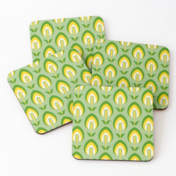 Item preview, Green Retro Flowers designed and sold by Carolina Diaz.
