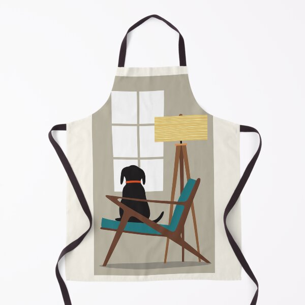 Item preview, Black Lab Art Mid Century Modern, Z Chair Dog Design Black Dog Labrador designed and sold by zarif999.