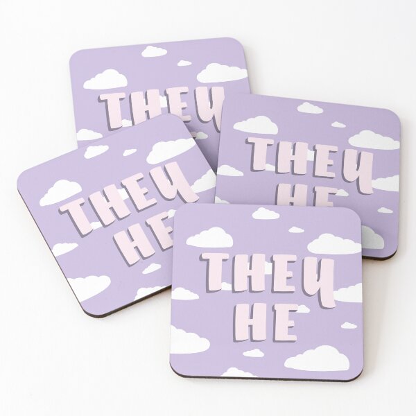 Item preview, Lilac Clouds They/He Pronouns  designed and sold by MoonMint.