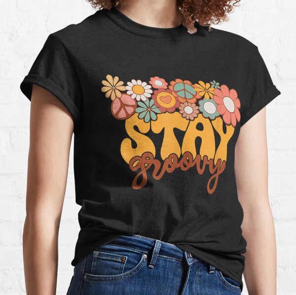 JaneseApparel Live Free Flower Child T-Shirt Summer Shirt Wild Tee Spirit Top Reading Gift Hippie Positive Inspirational Groovy Retro Psychedelic