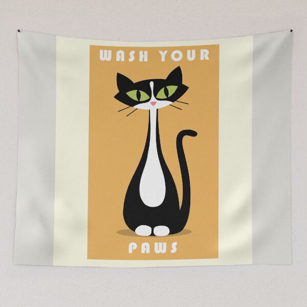 Item preview, Cat Lover Gift, Tuxedo Cat, Funny Bathroom Signs designed and sold by zarif999.