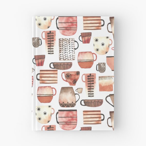 Item preview, Watercolor coffee/tea cups in warm neutral colors//pattern designed and sold by Carrot Faery Art.
