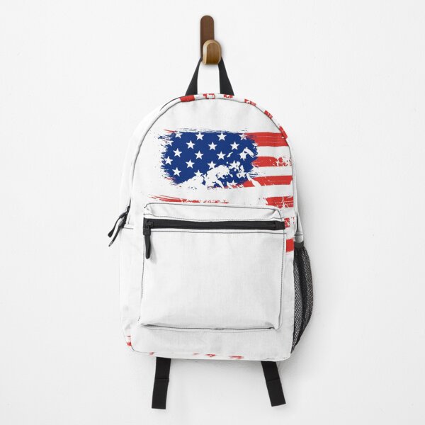 Item preview, USA flag with brushes illustration and white ink designed and sold by antigoos.