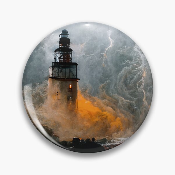 Item preview,  Lighthouse during a thunderstorm on a stormy night designed and sold by ThunderSlayer.