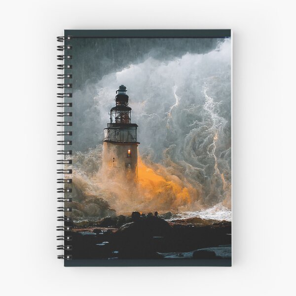 Item preview,  Lighthouse during a thunderstorm on a stormy night designed and sold by ThunderSlayer.