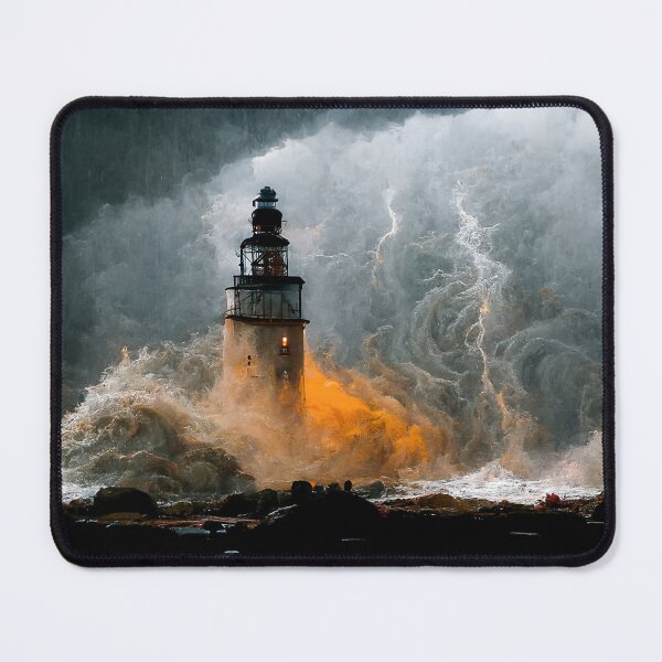 Item preview,  Lighthouse during a thunderstorm on a stormy night designed and sold by ThunderSlayer.