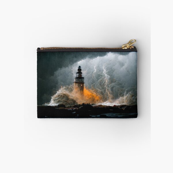 Item preview,  Lighthouse during a thunderstorm on a stormy night designed and sold by ThunderSlayer.