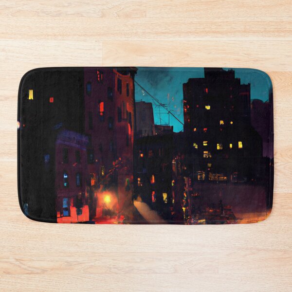Item preview, Retro New York City NYC at Night, Fantasy Art designed and sold by Itaya Art.
