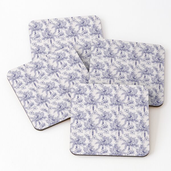 Item preview, Ballpoint blue fillet print with bird and flower motifs designed and sold by RODRIGORo.