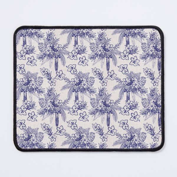Item preview, Ballpoint blue fillet print with bird and flower motifs designed and sold by RODRIGORo.