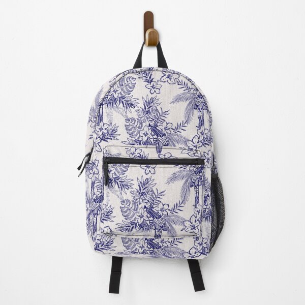 Item preview, Ballpoint blue fillet print with bird and flower motifs designed and sold by RODRIGORo.