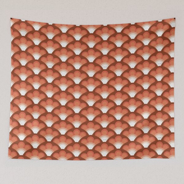 Item preview, Flower Power Seigaiha Wave – Marsala designed and sold by Cat Coquillette.