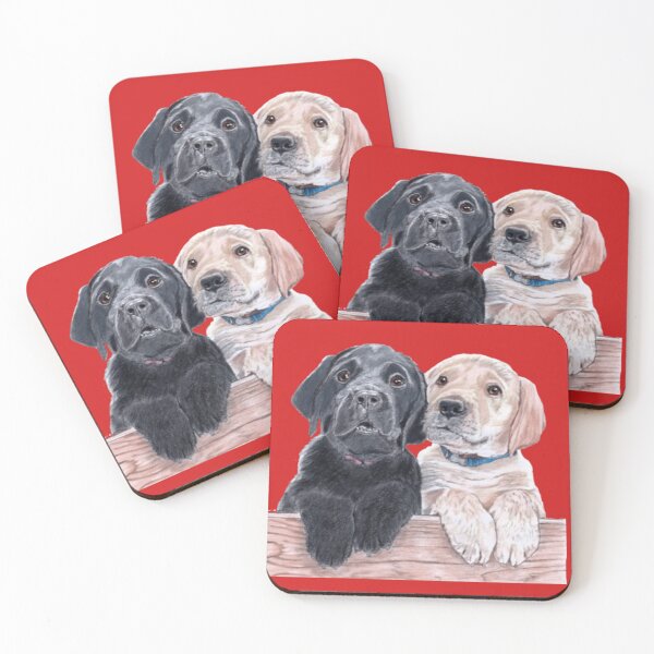 Item preview, Two Labrador pups - one tan, one black designed and sold by daveand65.