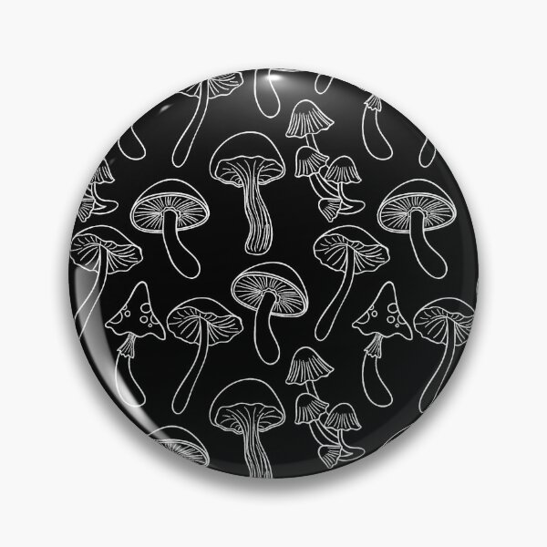 Item preview, Hand Drawn Mushroom Pattern Fungi Texture Black Background designed and sold by SoccaTamam.