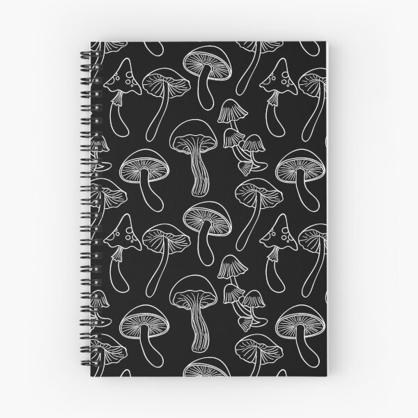 Item preview, Hand Drawn Mushroom Pattern Fungi Texture Black Background designed and sold by SoccaTamam.