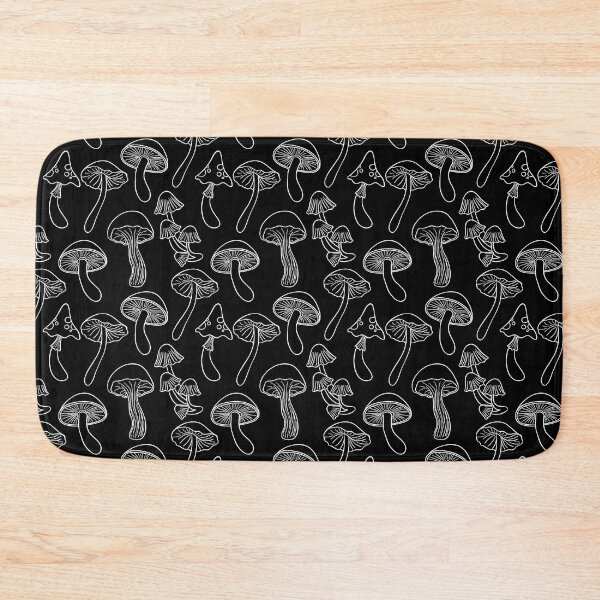 Item preview, Hand Drawn Mushroom Pattern Fungi Texture Black Background designed and sold by SoccaTamam.