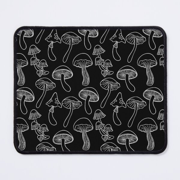 Item preview, Hand Drawn Mushroom Pattern Fungi Texture Black Background designed and sold by SoccaTamam.