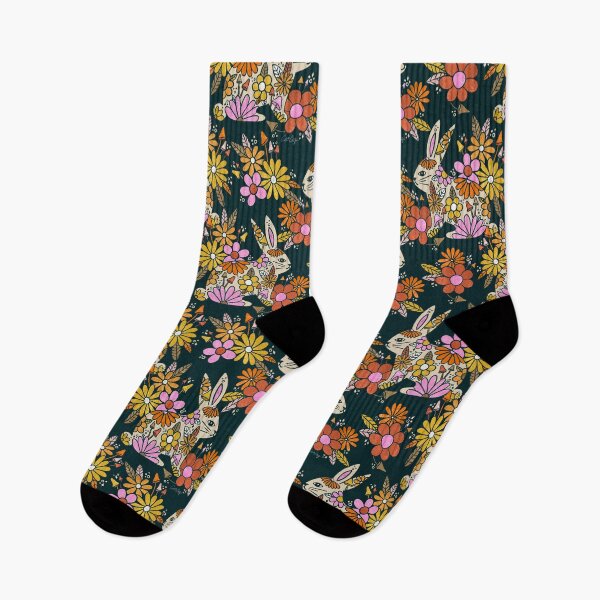 Item preview, Flower Power Bunny – Teal & Pink designed and sold by Cat Coquillette.