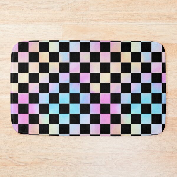Item preview, Pastel Rainbow Checker Pattern Black designed and sold by Julie Erin Designs.