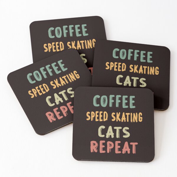 Item preview, Coffee Speed Skating Cats Repeat, Funny Skating, Speed Skating Saying designed and sold by Aerial Addicts.