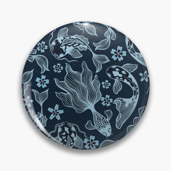 Item preview, Japanese Blue Koi Fish Pattern Design - Koi Fish Patterns designed and sold by antevasinart.