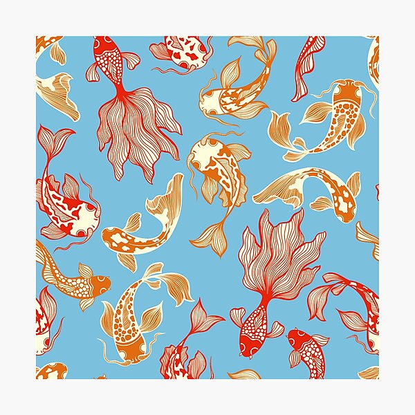 Item preview, Japanese Red Koi Fish Pattern Design - Koi Fish Patterns designed and sold by antevasinart.