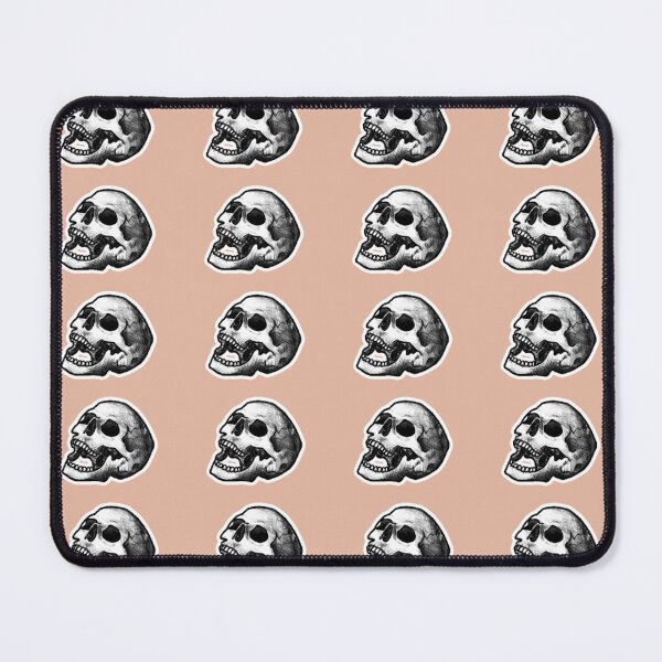 Item preview, Peach background white-bordered laughing skull designed and sold by AngelikaLau.