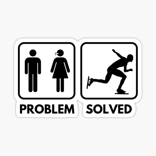 Item preview, Problem Solved Speed Skating, Funny Skating, Speed Skating Saying designed and sold by Aerial Addicts.
