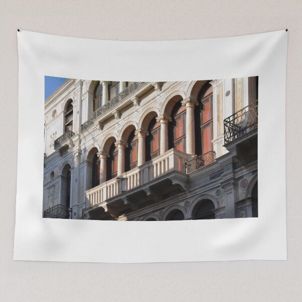 Item preview, Classical Italian marble building facade with columns, arches and balcony  designed and sold by oanaunciuleanu.