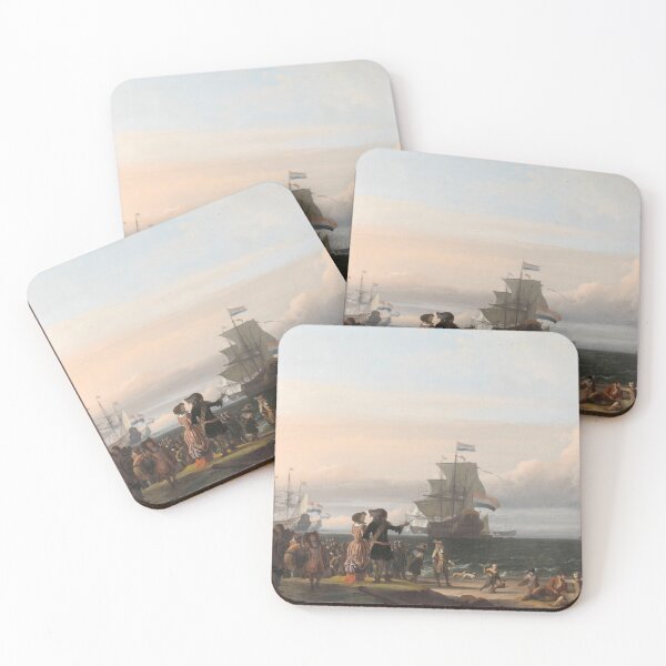 Item preview, Dutch Ships in the Roads of Texel; in the middle the 'Gouden Leeuw',  the Flagship of Cornelis Tromp Ludolf Bakhuizen  designed and sold by OldTimeArt.