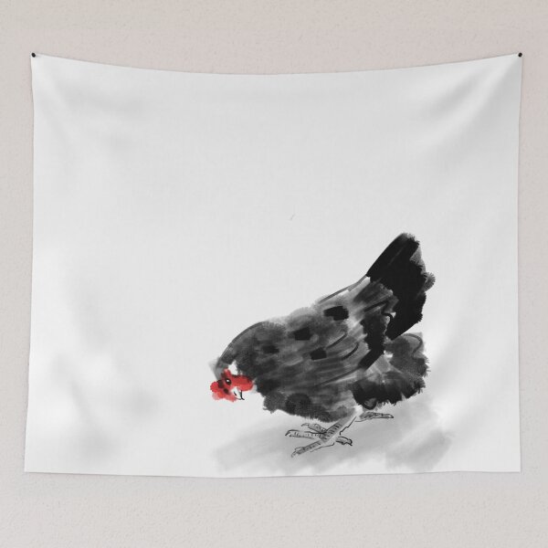 Item preview, Chinese Beautiful clack Hen watercolor art design designed and sold by MsLuciaStore.
