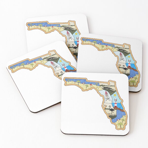 Item preview, Florida Illustrated Map Jacksonville Miami Tampa Everglades National Park Souvenir designed and sold by merchzy.