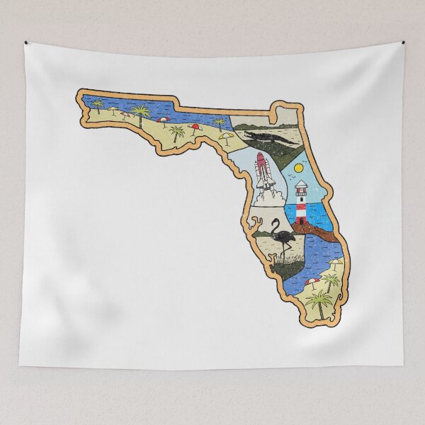 Item preview, Florida Illustrated Map Jacksonville Miami Tampa Everglades National Park Souvenir designed and sold by merchzy.